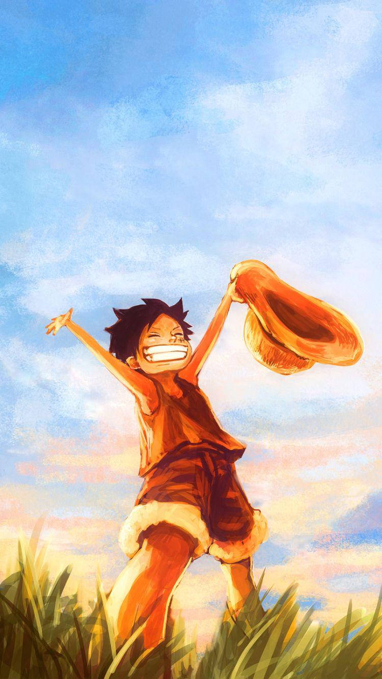 One Piece Phone Young Luffy With Straw
