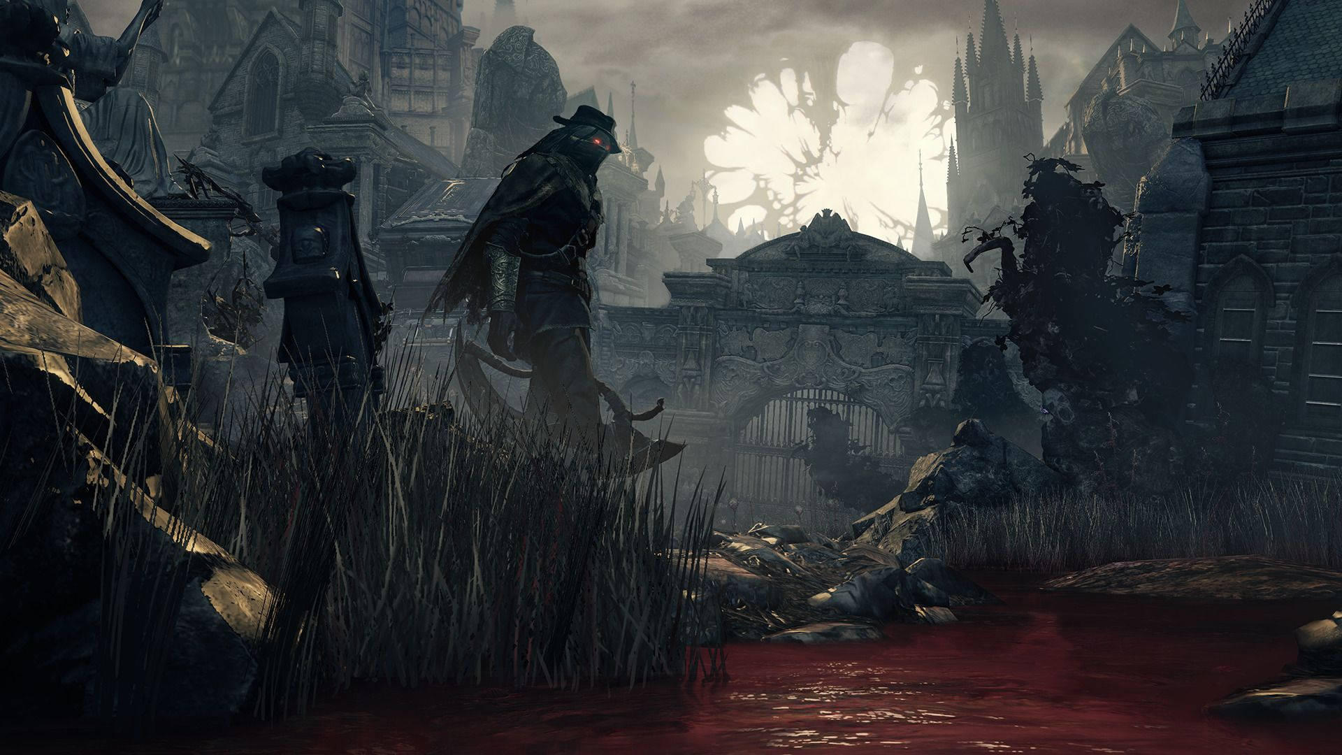 Bloodborne Hunter In Yharnam Darkness