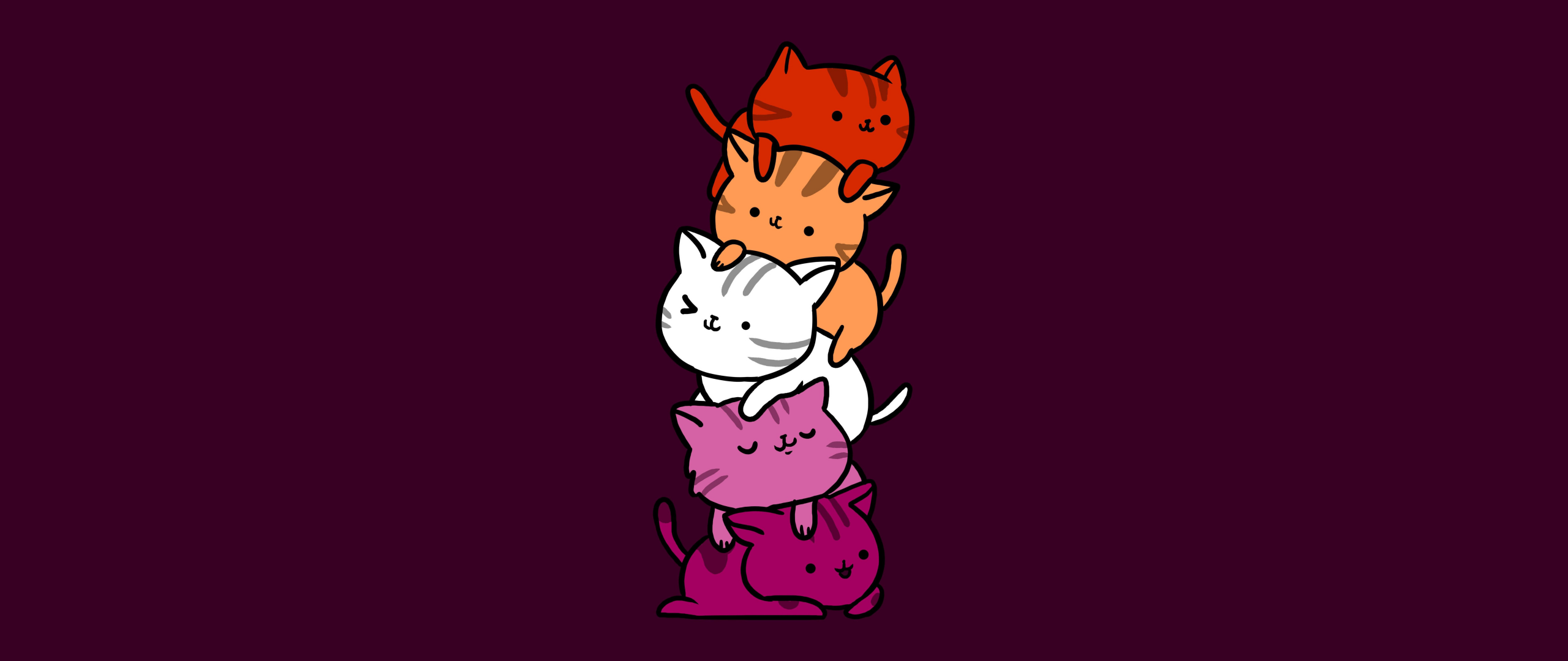 Cat pile Wallpaper 4K, Kawaii cats