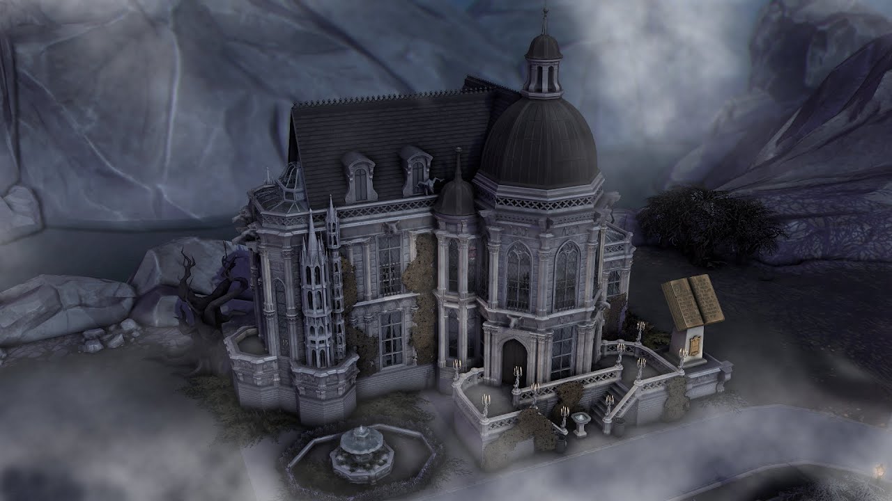 Dark gothic library.. The Sims 4 Speed