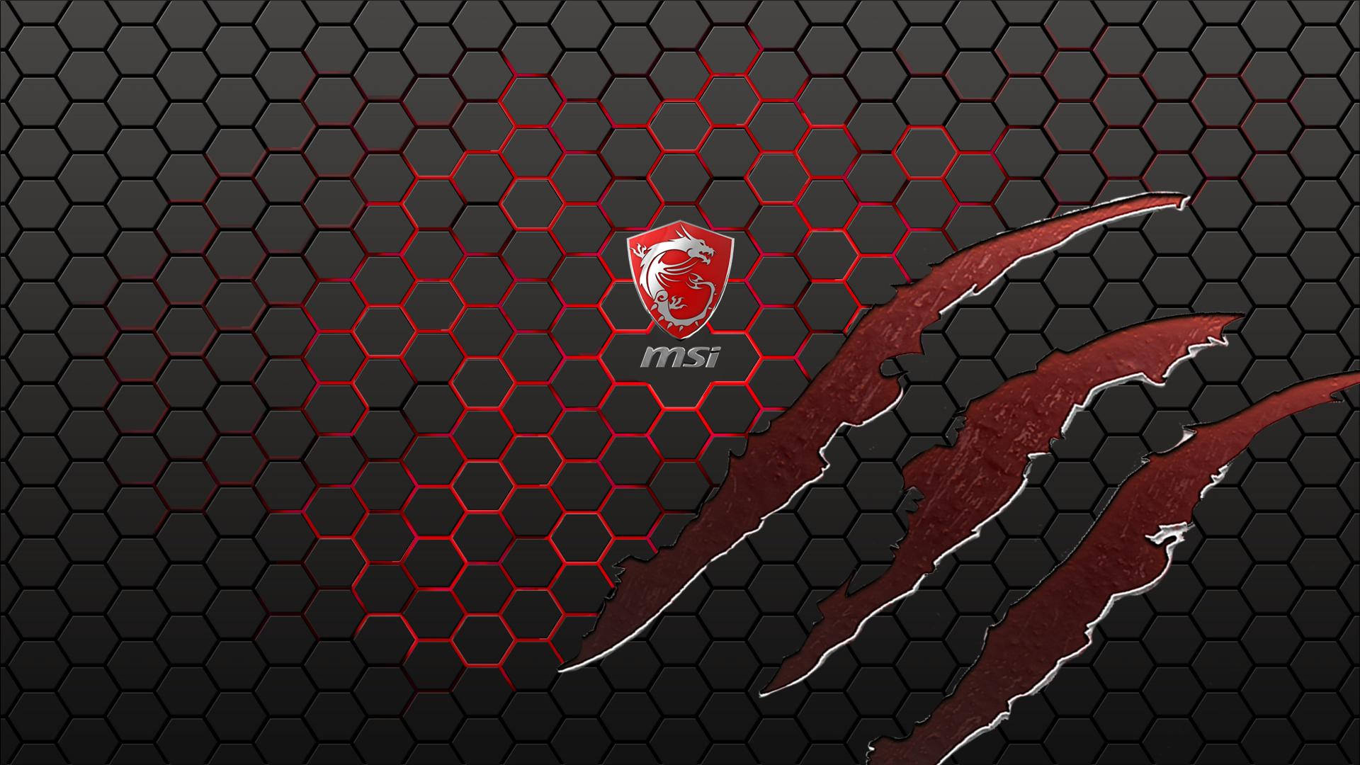 Msi Red Scratch On Black Honeycomb