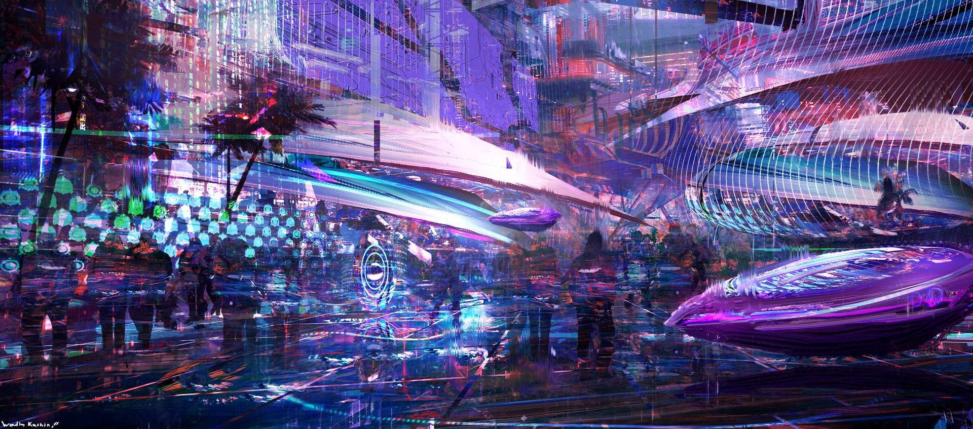 Aesthetic Purple Concept Dystopia