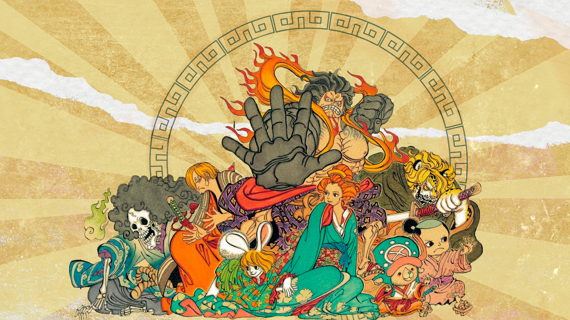 One piece Wallpaper ft color spread