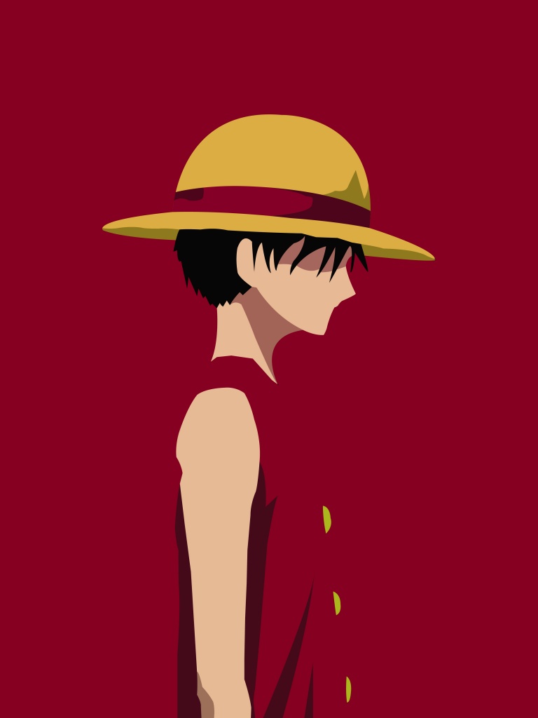 Monkey D. Luffy Wallpaper 4K, Minimalist, One Piece