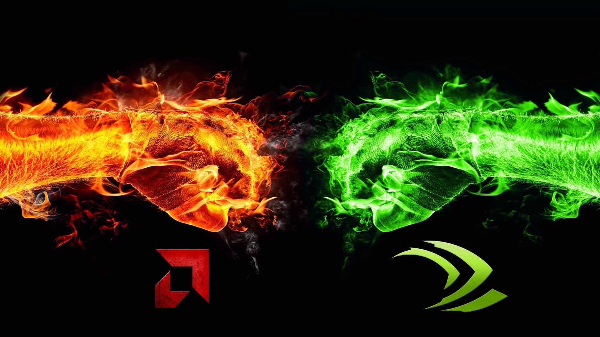 Nvidia VS AMD Wallpaper I made