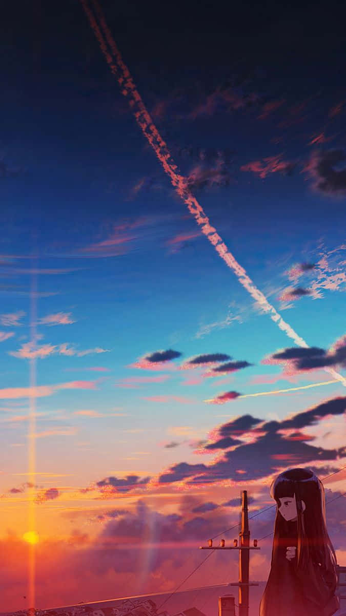 Anime Sunset iPhone HD Wallpaper