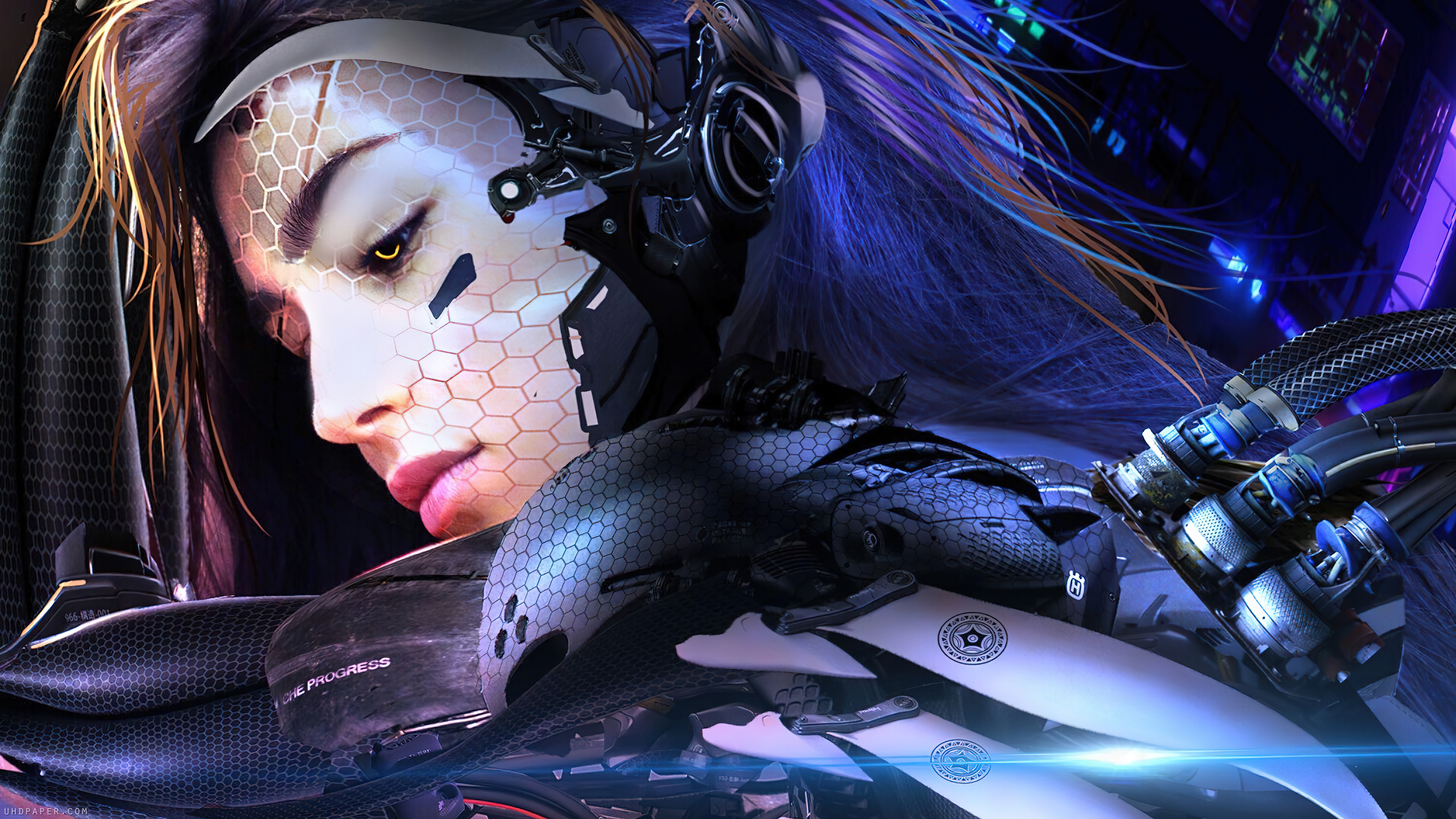 Soldier Girl Cyber Suit Wallpaper 4K HD