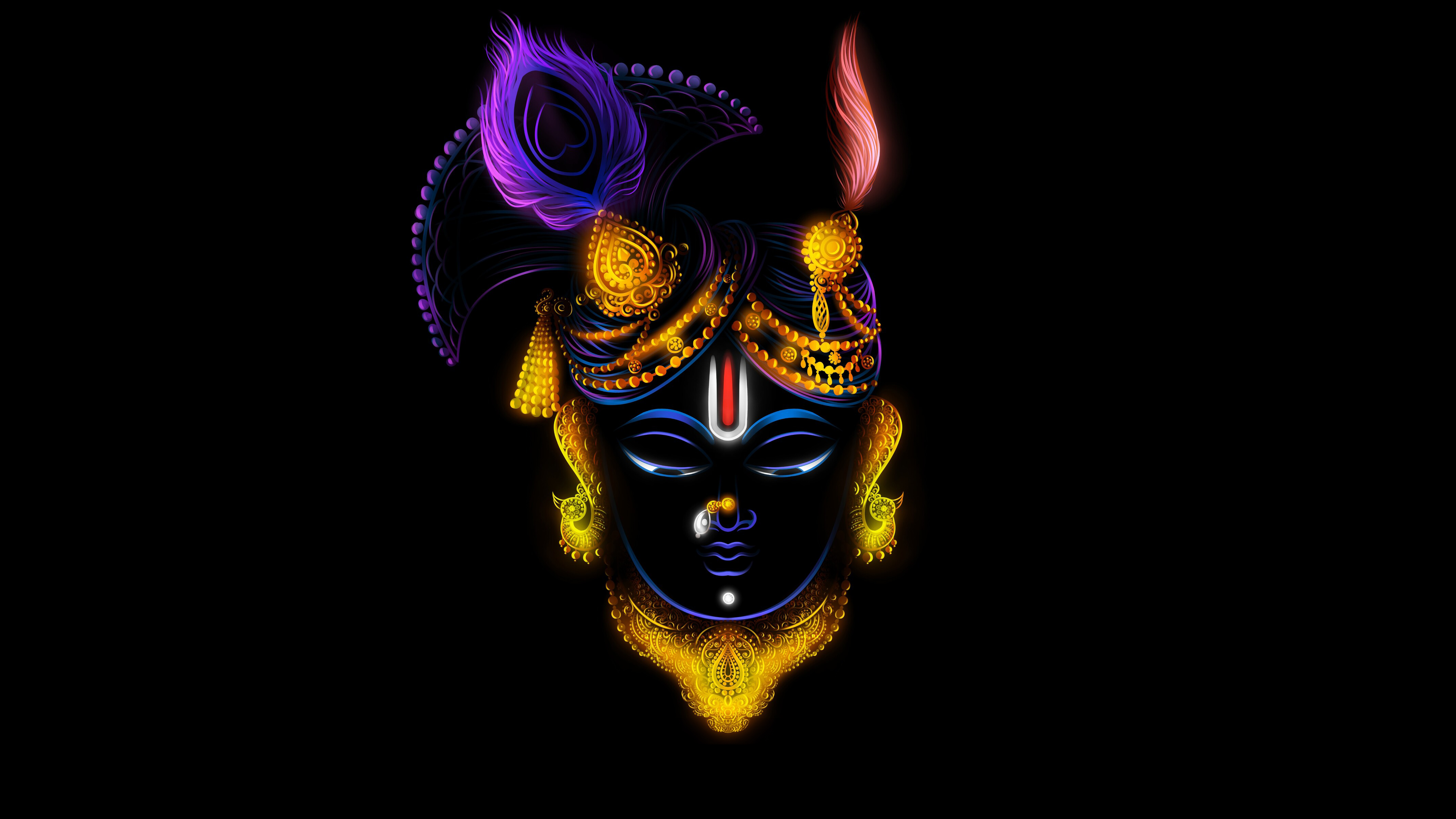 Lord Krishna Wallpaper 4K, Hindu God