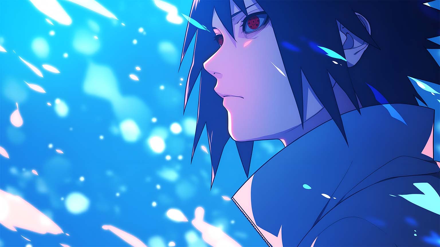 Sasuke Reflective Stare Desktop Wallpaper 4K