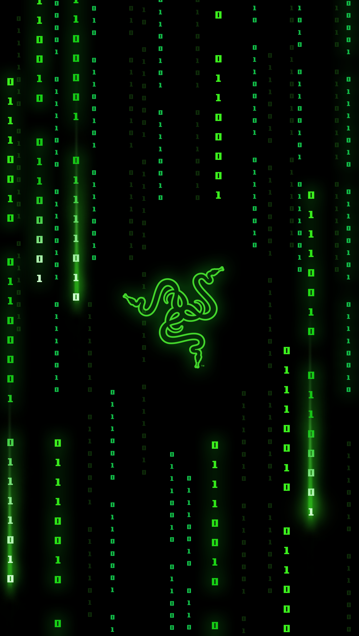 Razer Matrix Falling Codes 4K Wallpaper