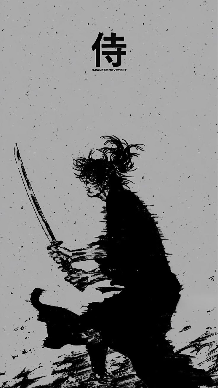 Wallpaper manga, samurai, japan, katana, sword, black white, AI 4K by •cooked•. Download wallpaper manga, samurai, japan, katana, sword, black white for free