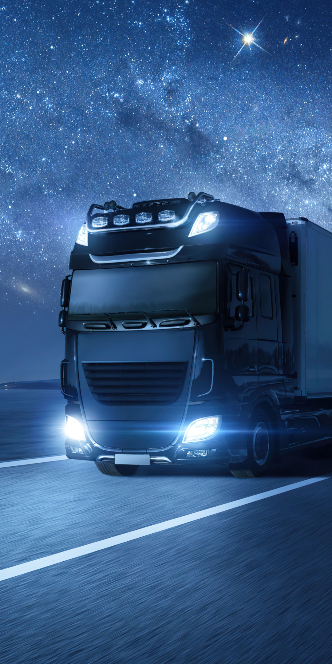 Truck Wallpaper 4K, Night, Highway