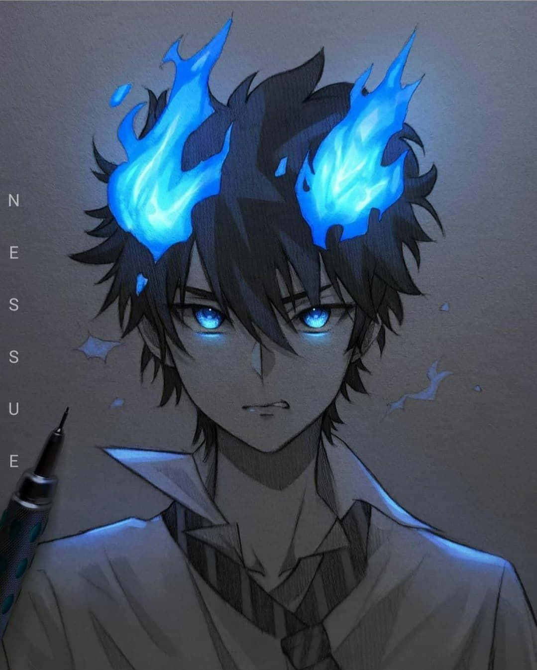 Download Cool Anime Boy Blue Hair