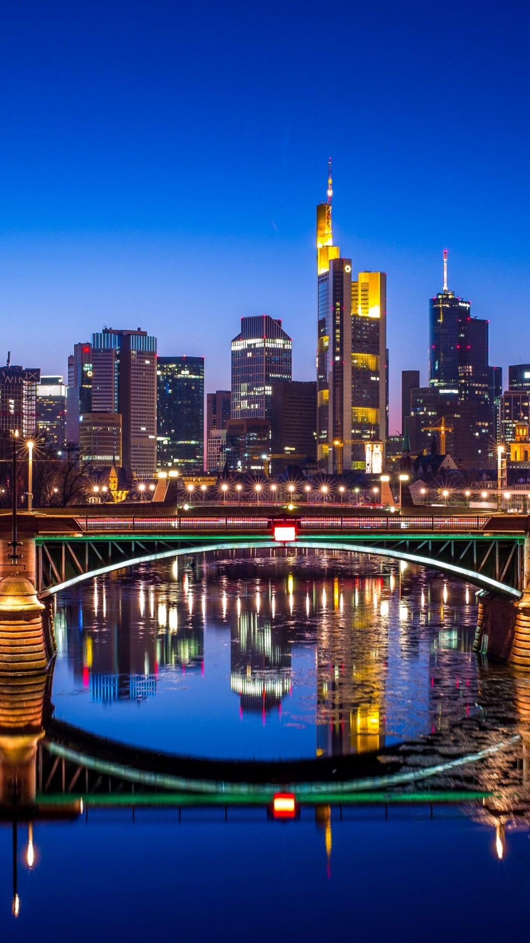 Nightscape Of Frankfurt Germany