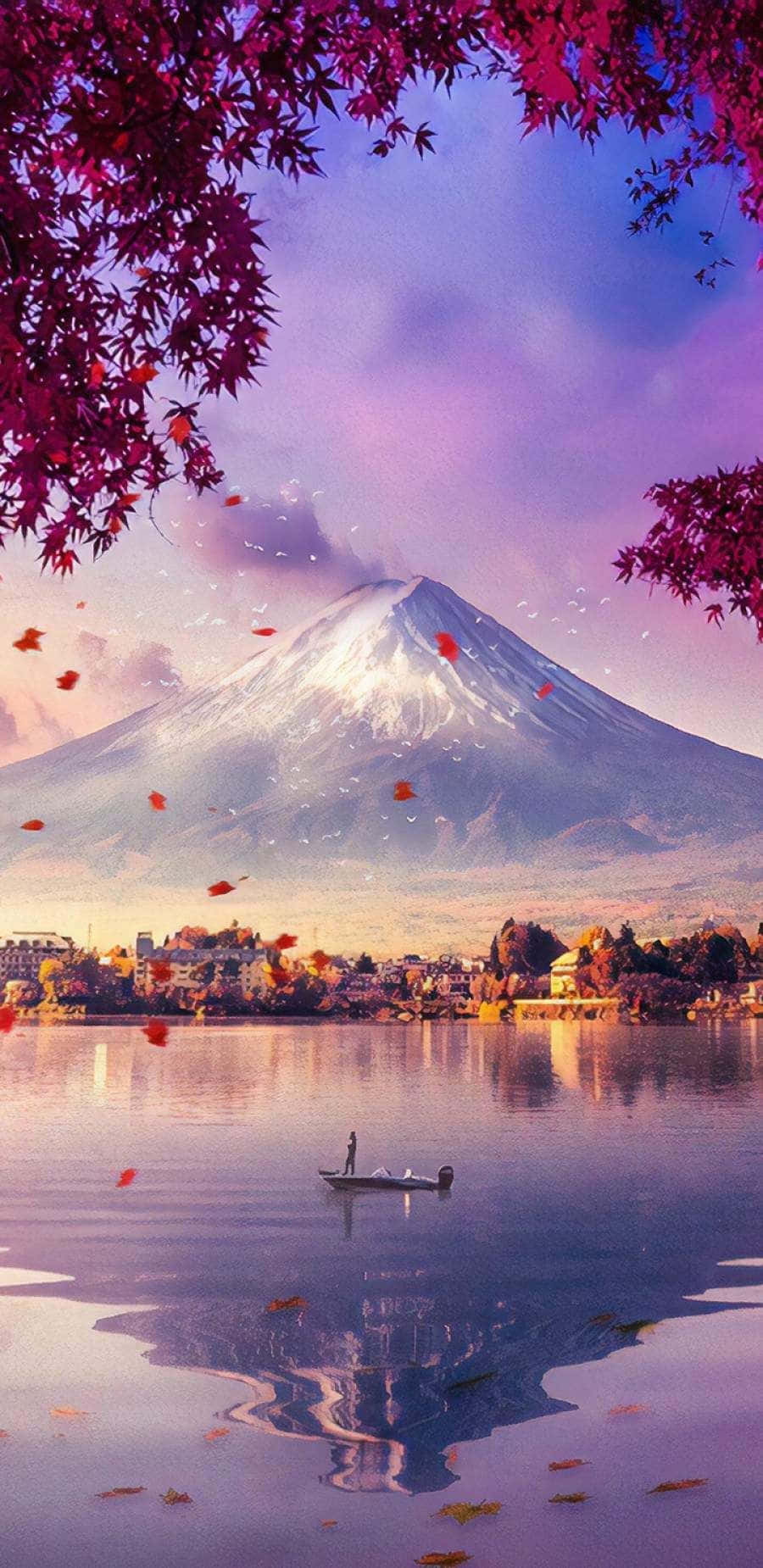 Mount Fuji Digital Art Japanese iPhone