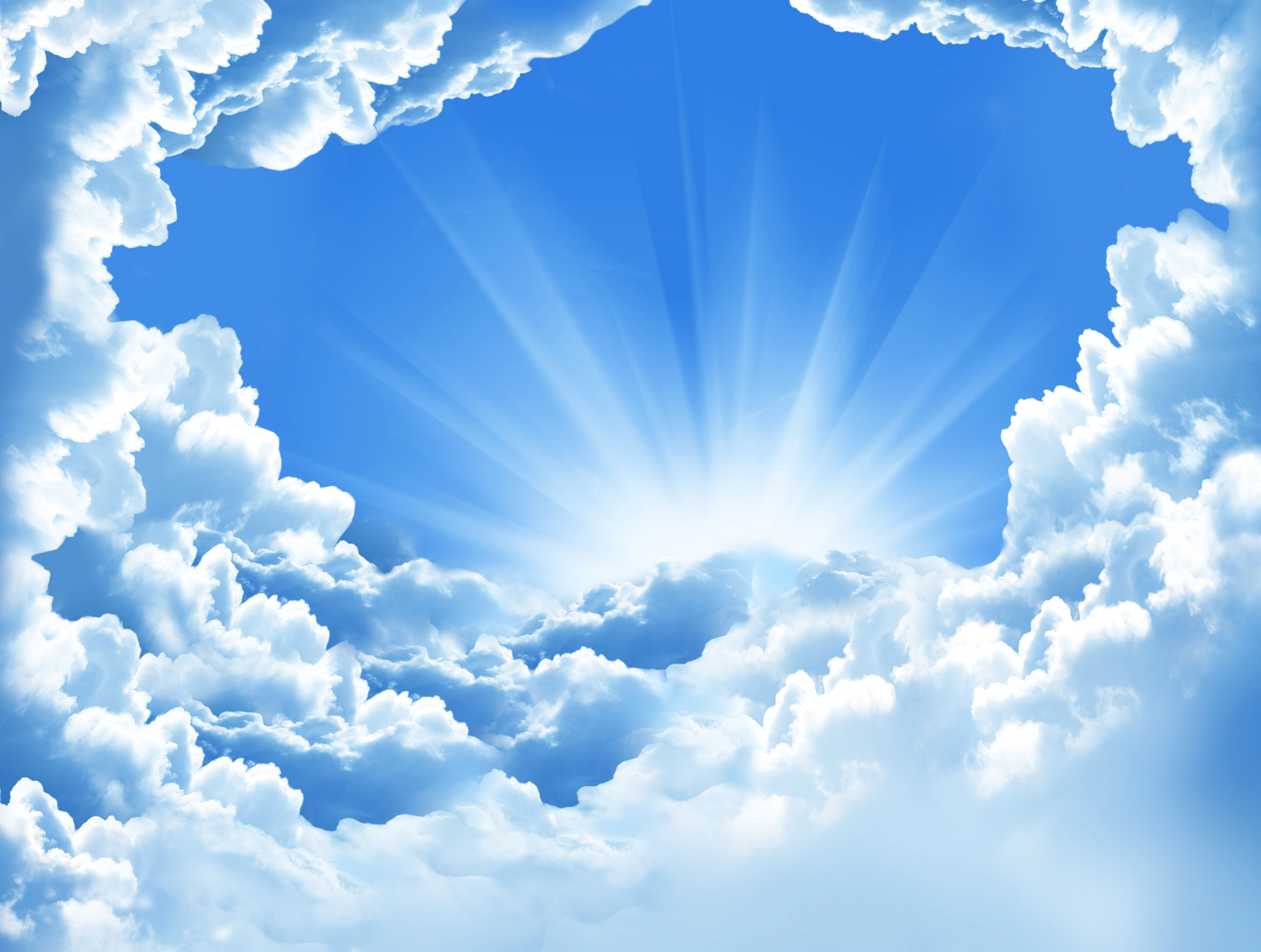 Sunlit Clouds in Blue Sky Ultra HD