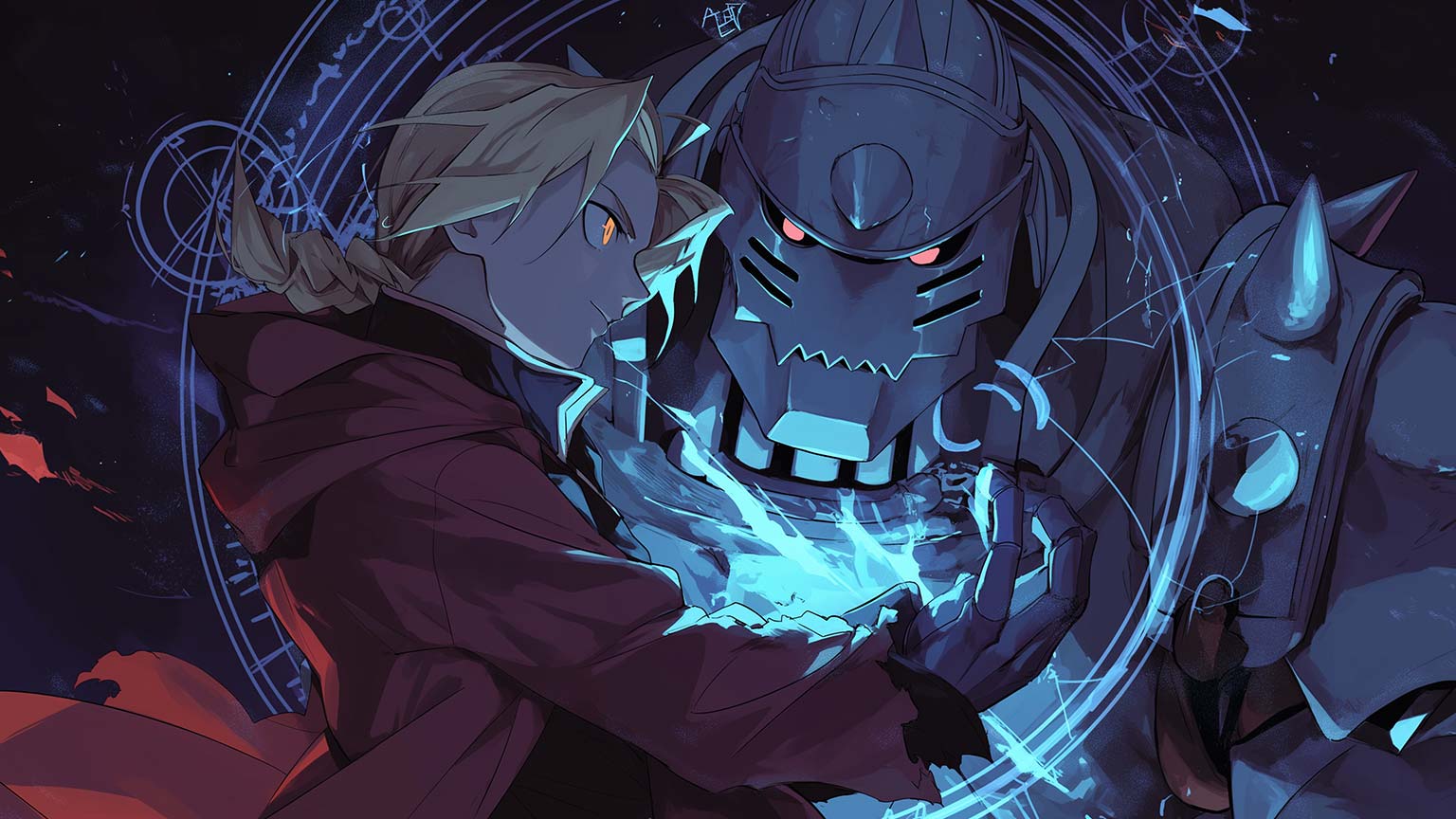 Edward & Alphonse Elric Desktop Wallpaper Wallpaper 4K