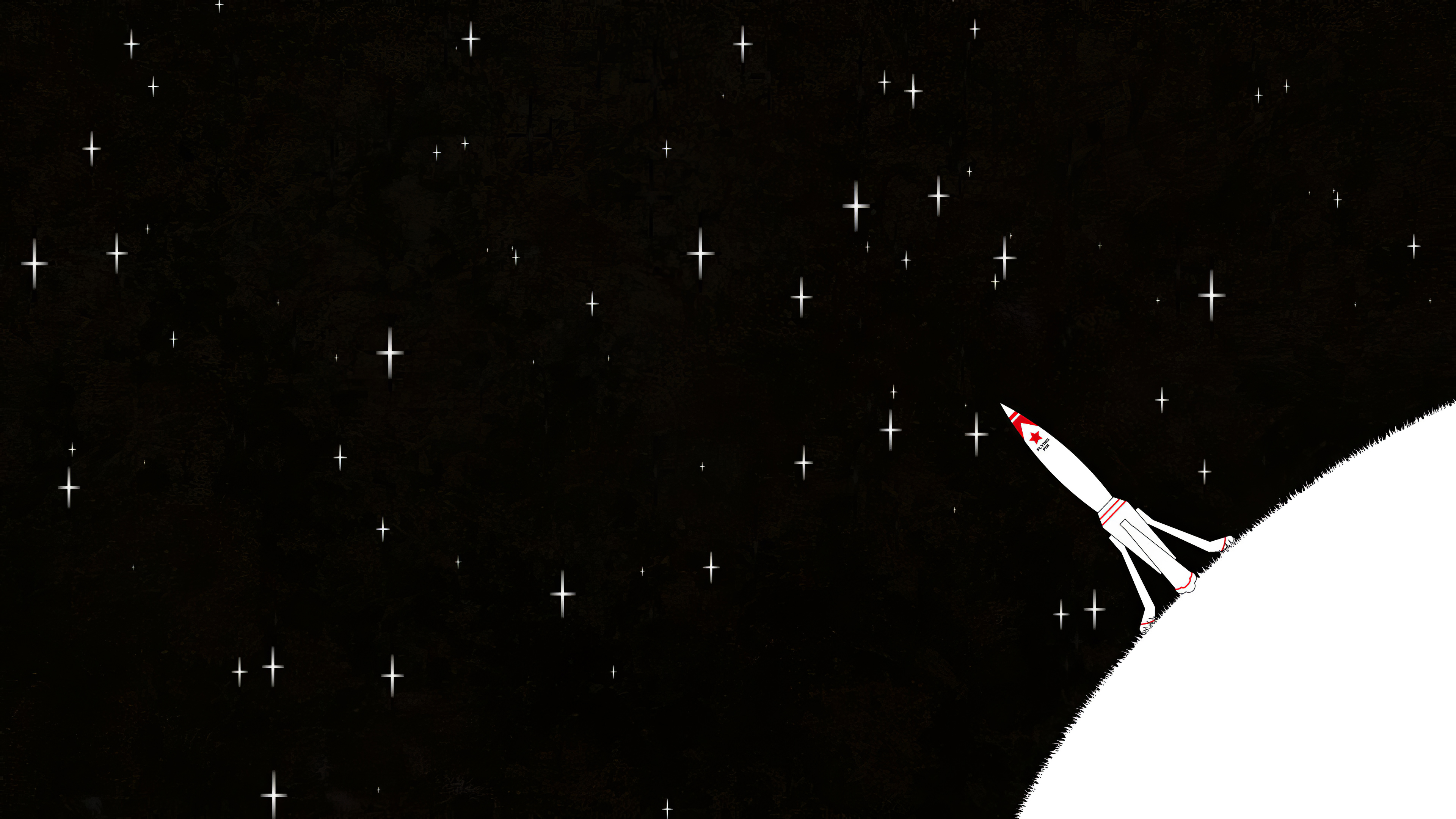 Space Rocket Minimal Art 4k Wallpaper