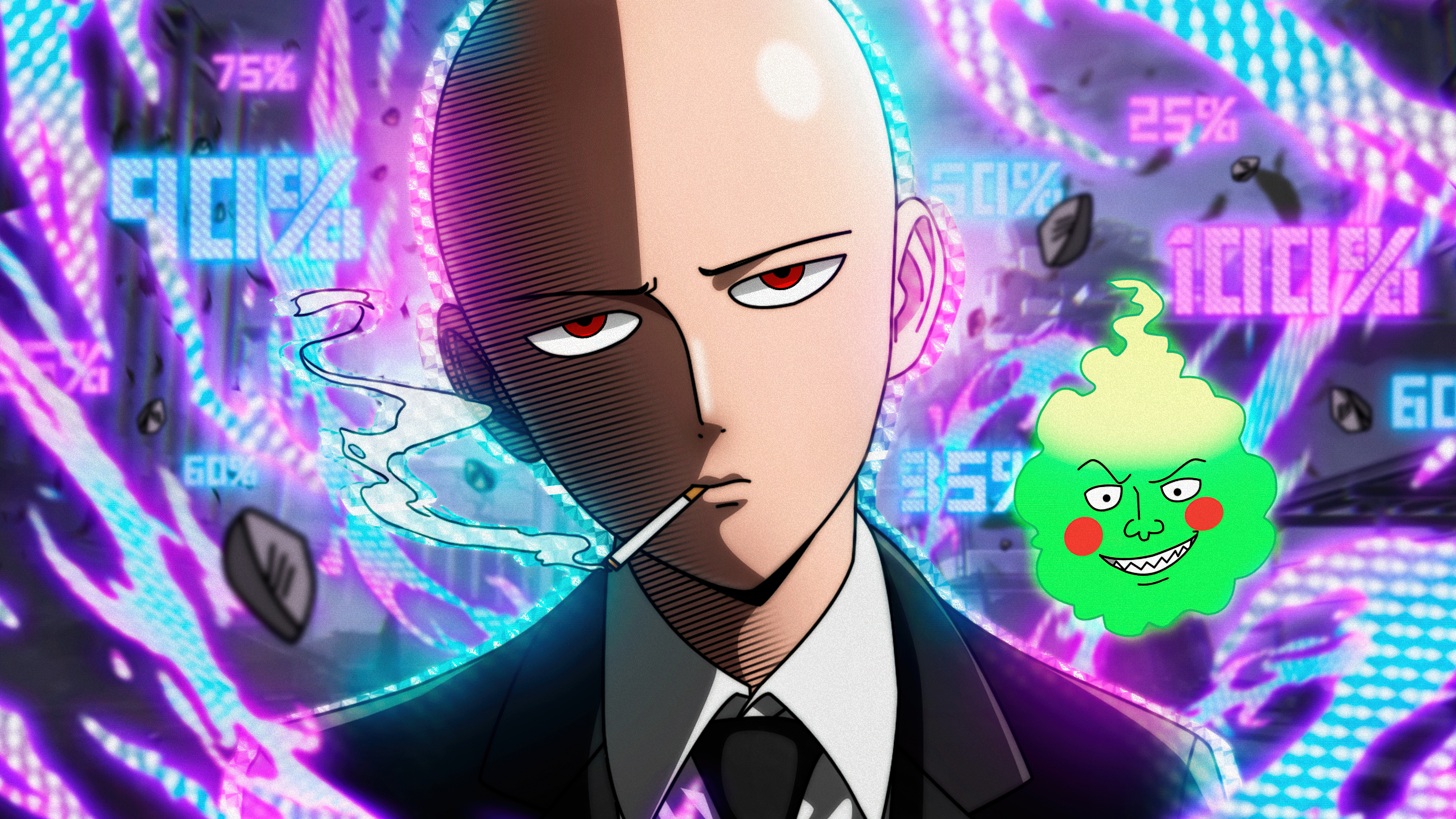 One Punch Man) Fan Art 5K Wallpaper
