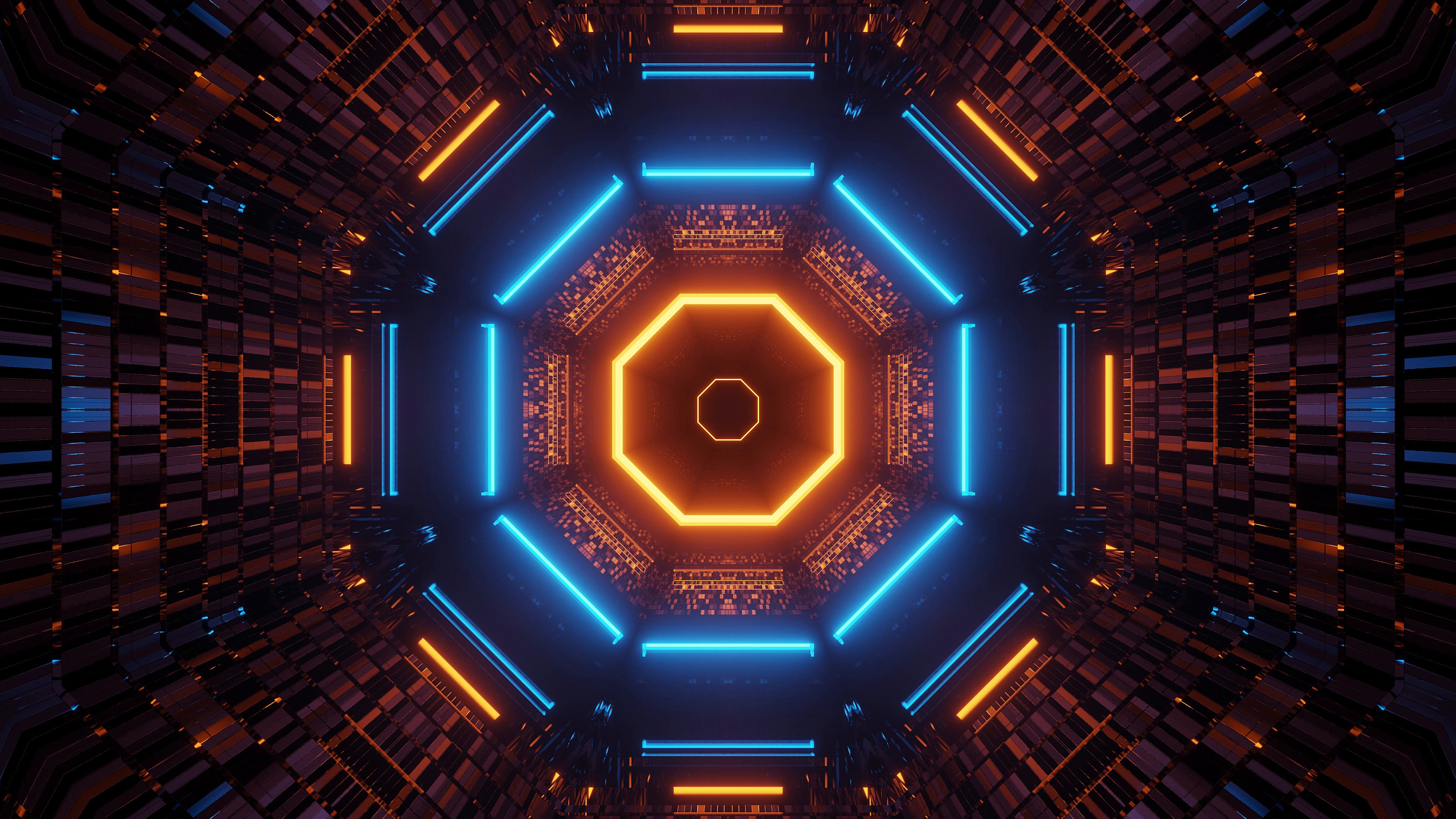 Neon pattern wallpaper 4K