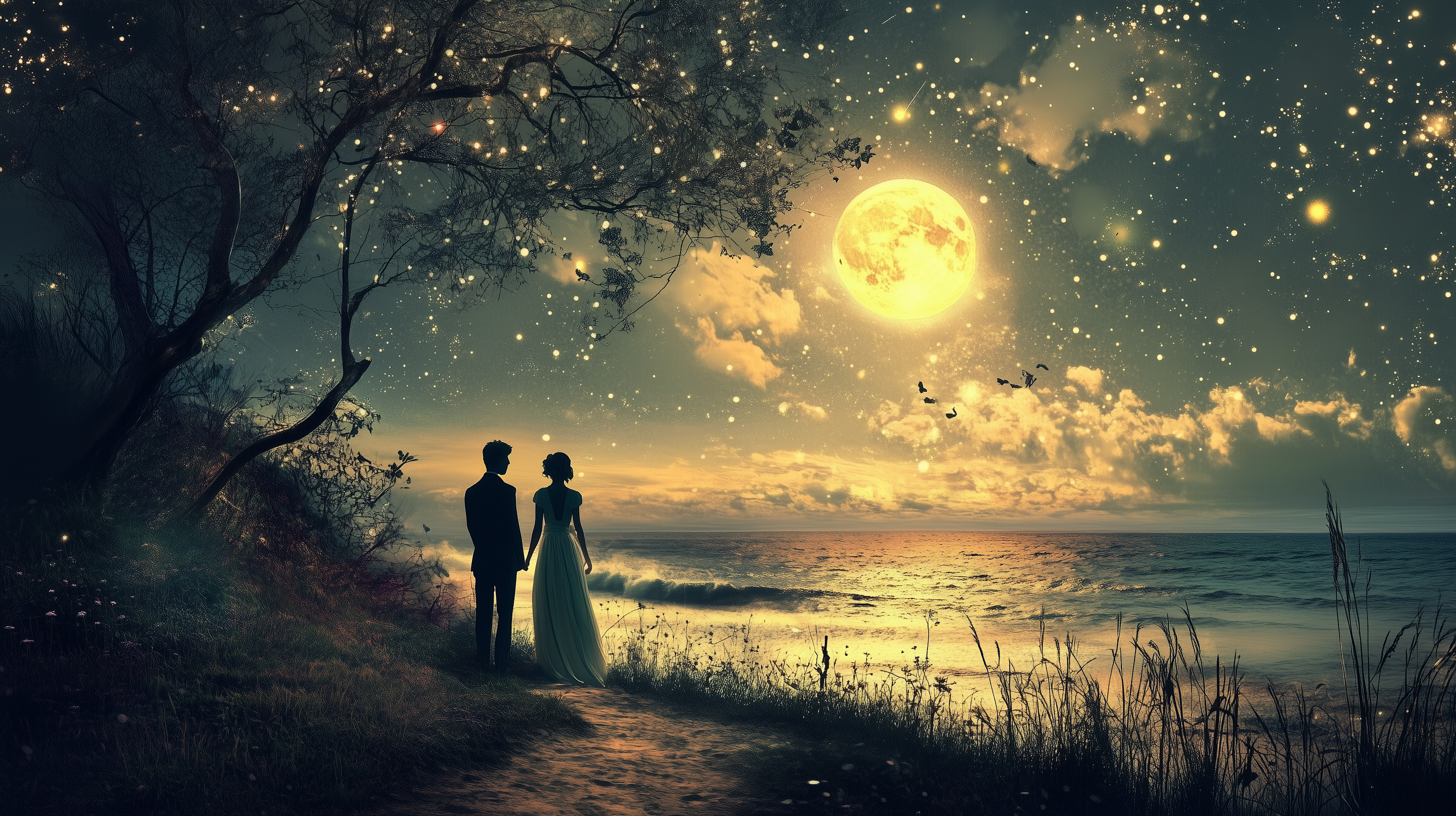 Romantic Couple in Scenic HD Wallpaper