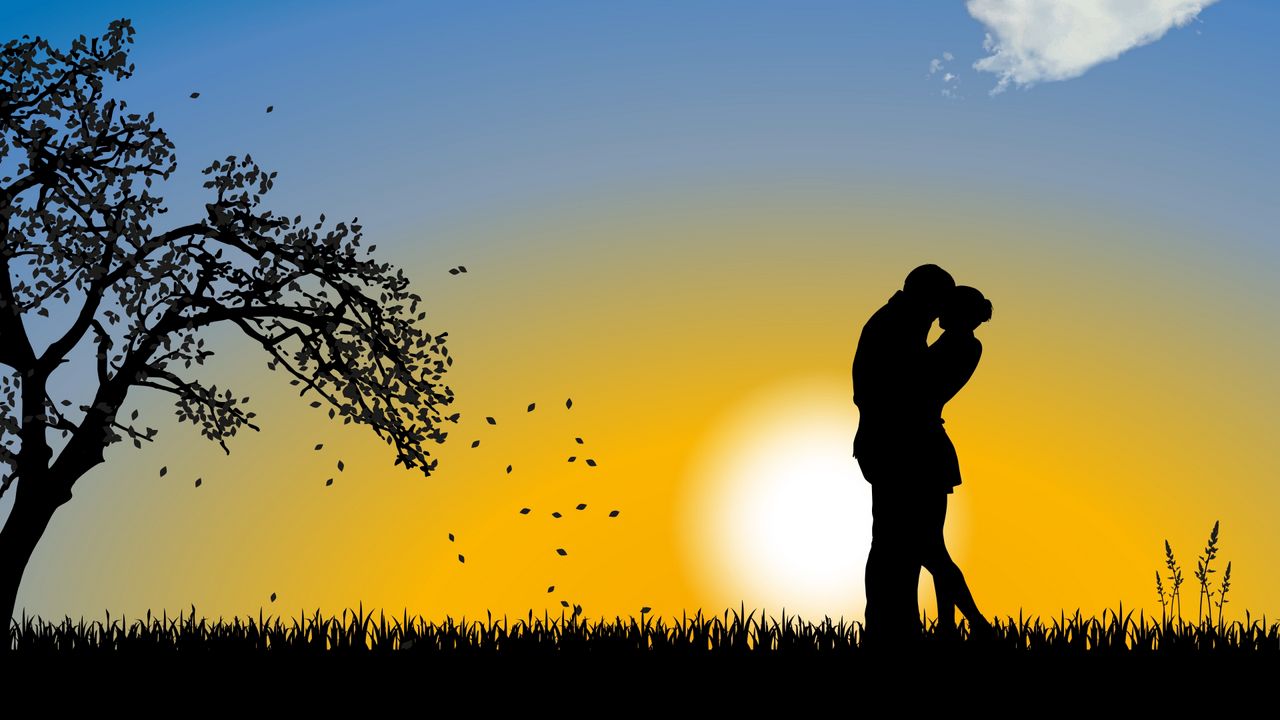 Wallpaper couple, love, romance, cloud
