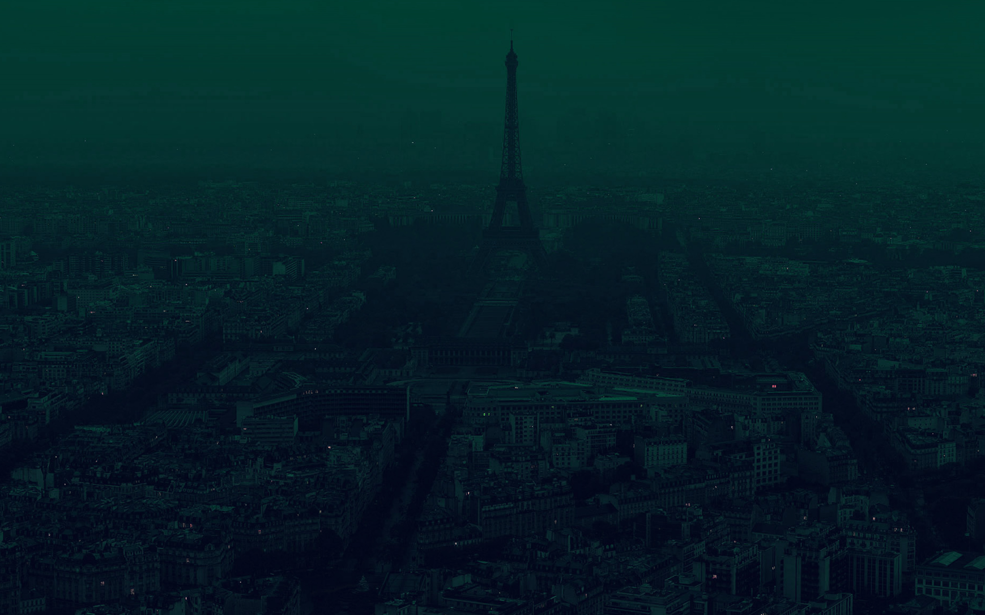 Paris Dark Green City Illustration