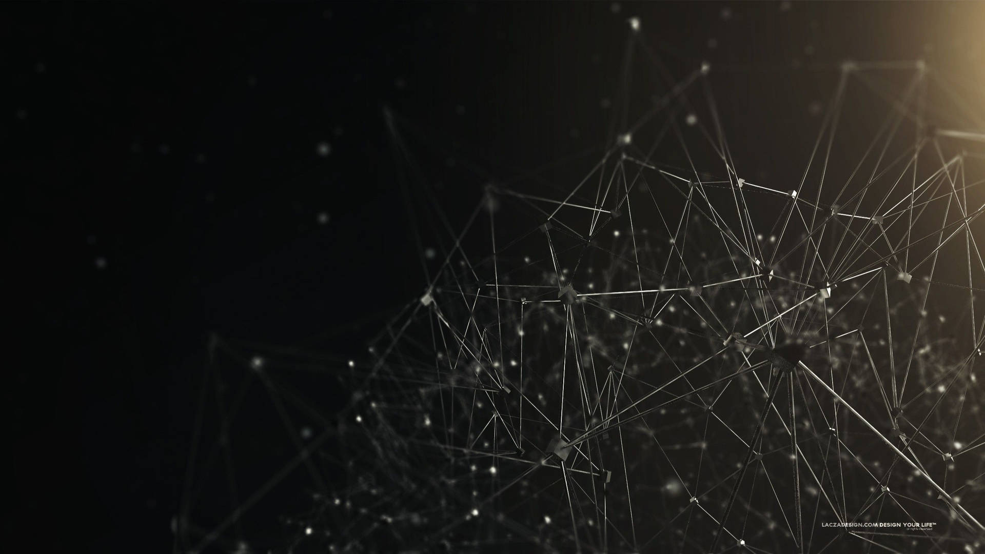 Dark Wireframe Abstract Art Wallpaper