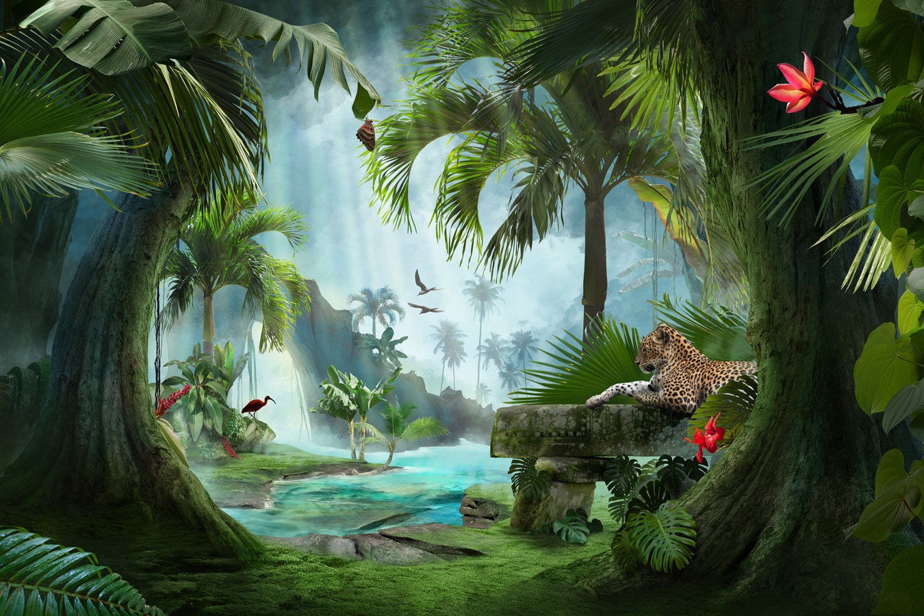 Rainforest Tropical Wallpaper, Jungle