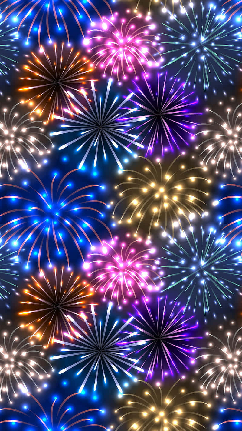 Colorful Fireworks Display Pattern