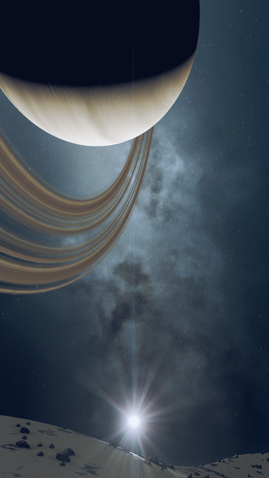 Photo of Saturn and the Milky Way taken
