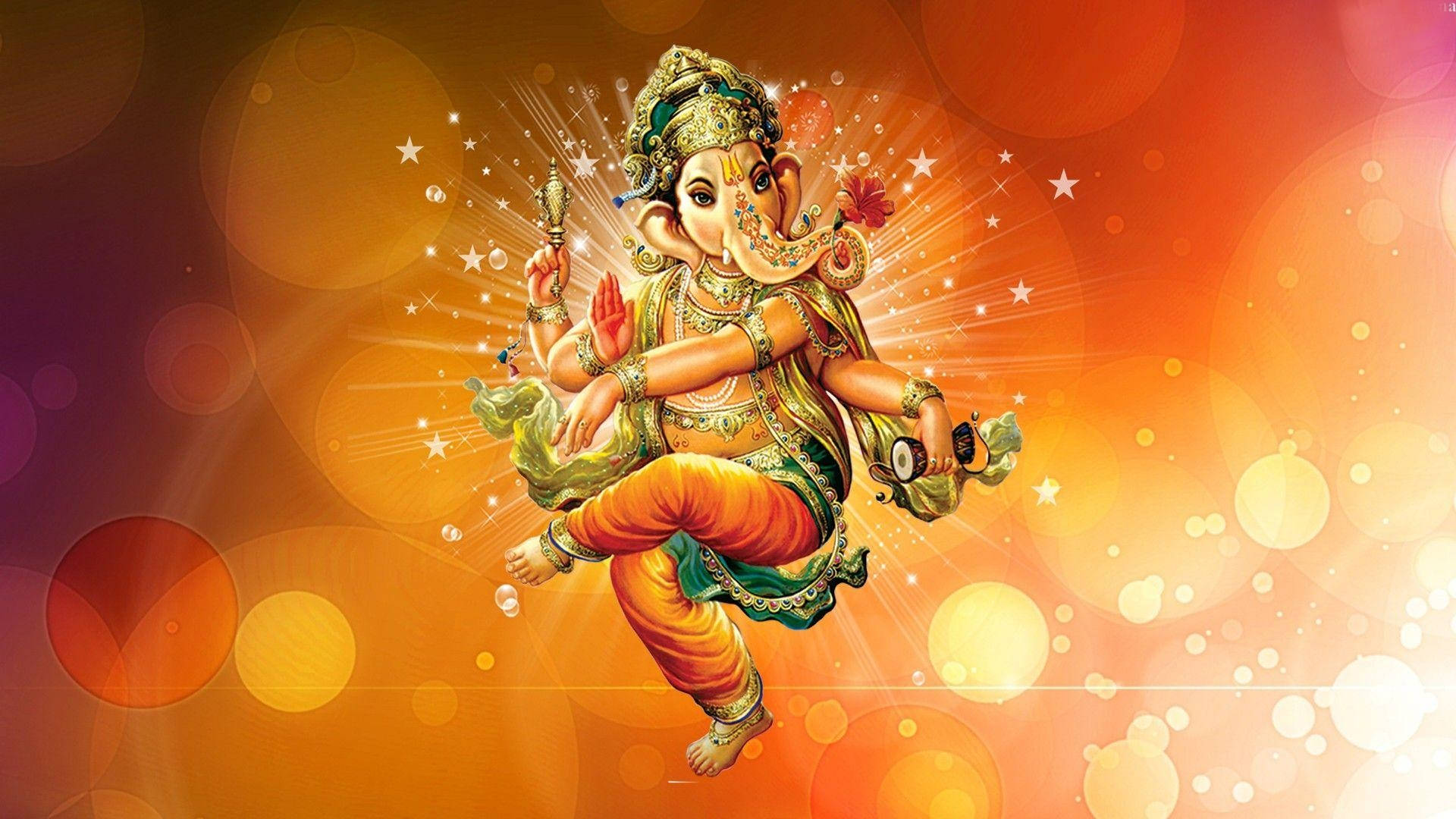 Green And Gold Lord Ganesh Desktop
