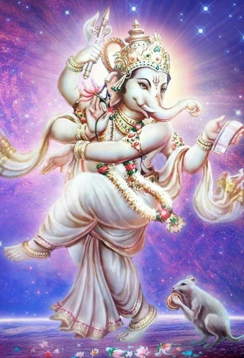 Lord Ganesha looks very happy in this
