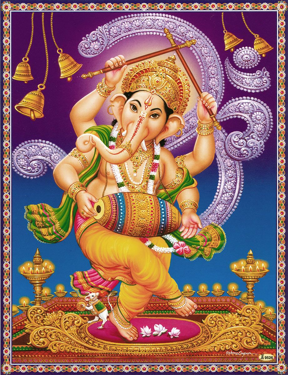 Ganesha Dancing with Mridangam