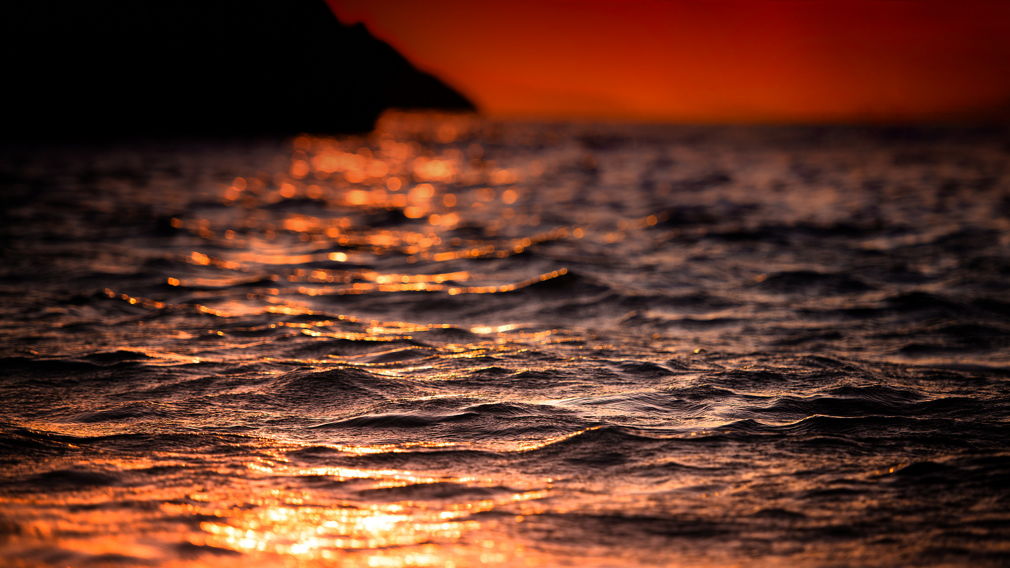 Wallpaper sea, wave, summer, the sun, light, heat, Shine, the evening for mobile and desktop, section природа, resolution 2048x1152