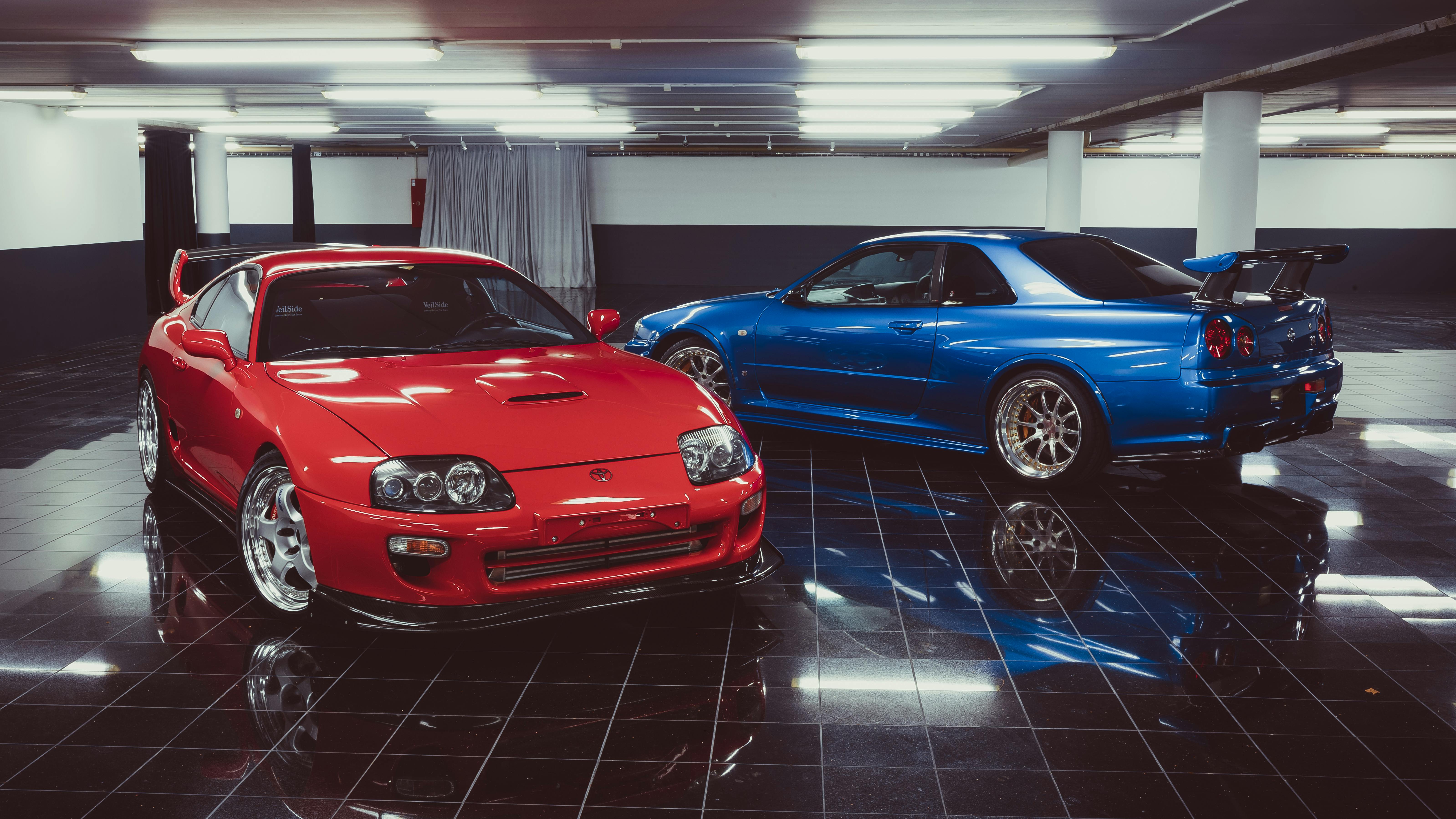 A Nissan Skyline and a Toyota Supra