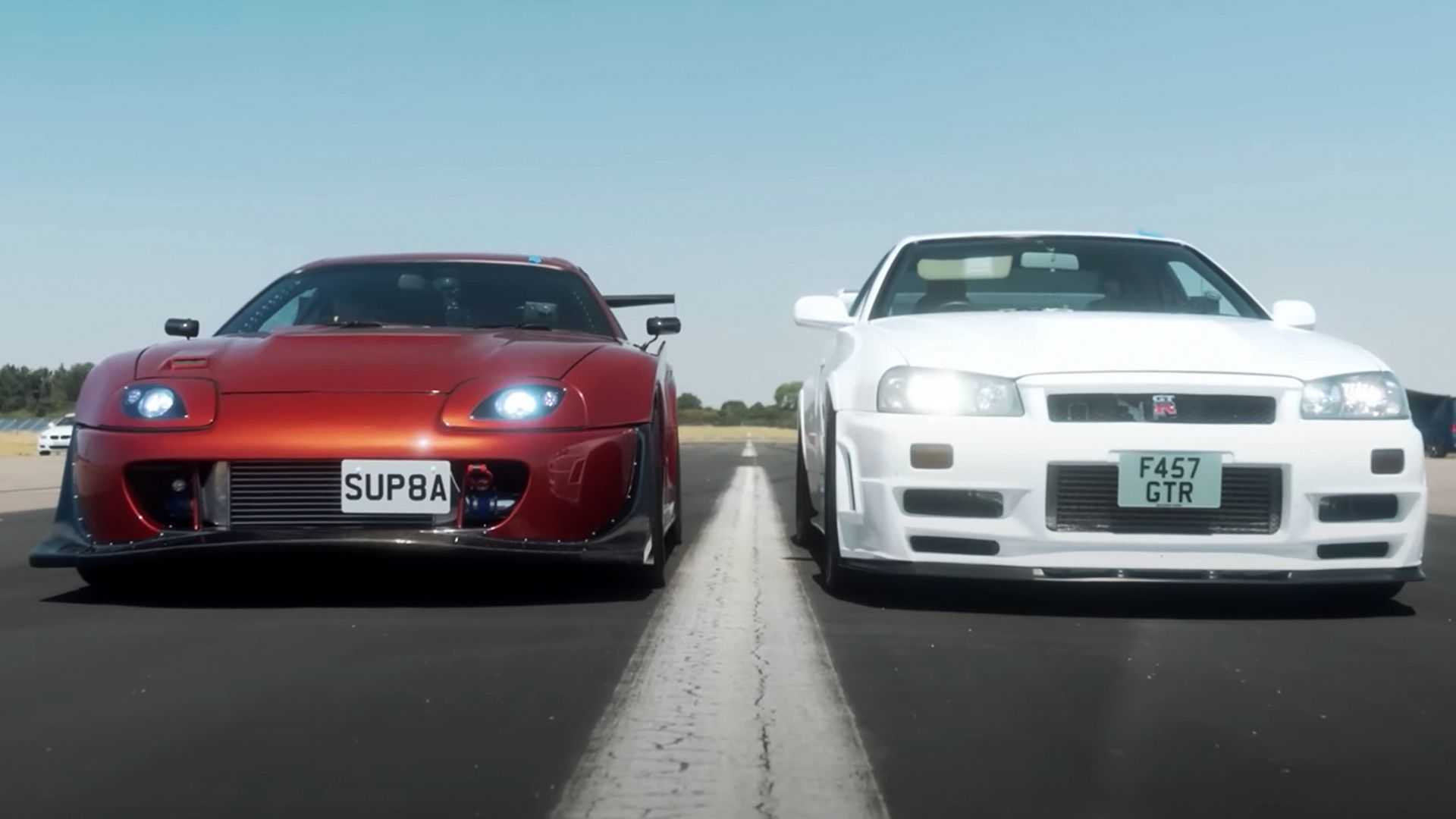 A80 Supra Vs GT R R34 Drag Race Proves