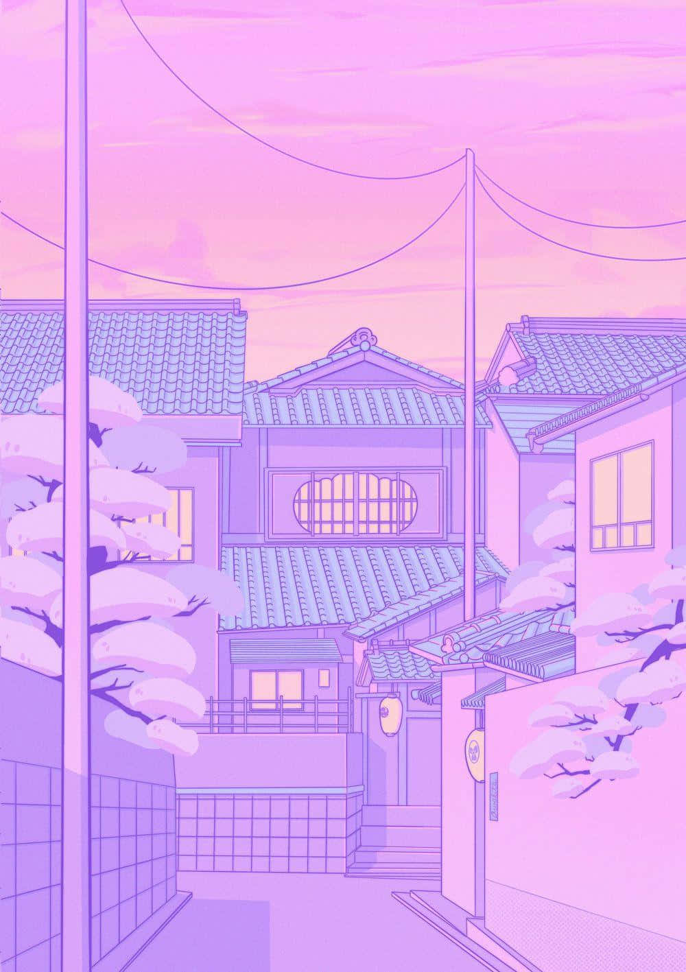 Japan Street Cute Purple Aesthetic