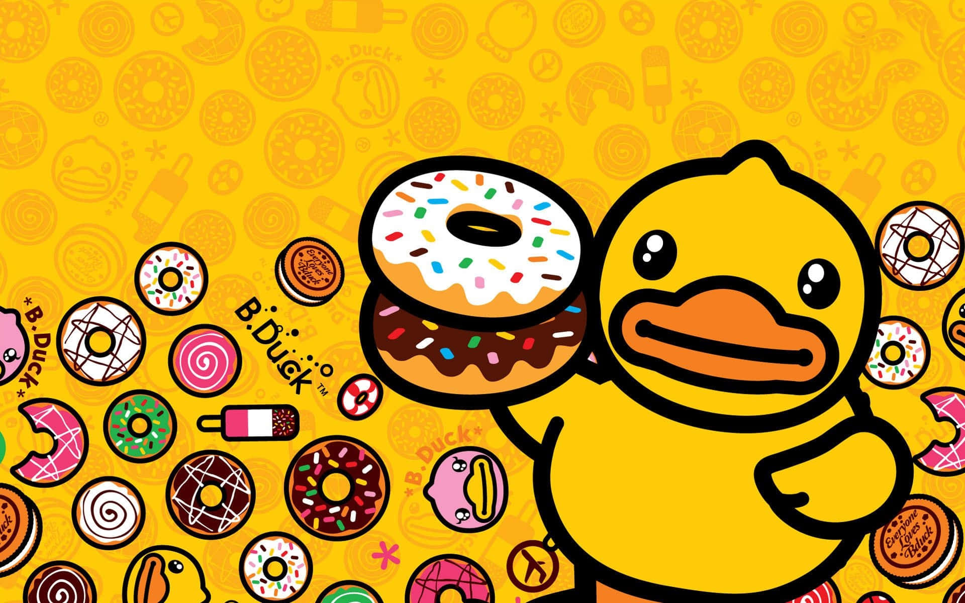 Download free Cute Duck With Donuts