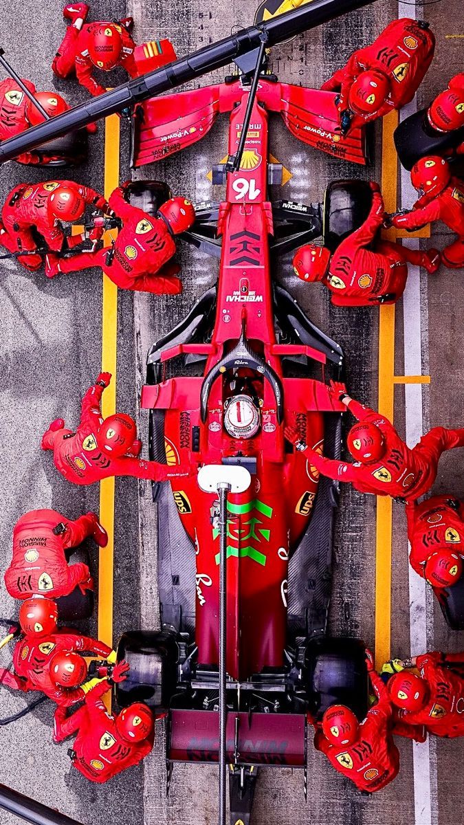 Pitlane Champange on F1. Formula 1 car