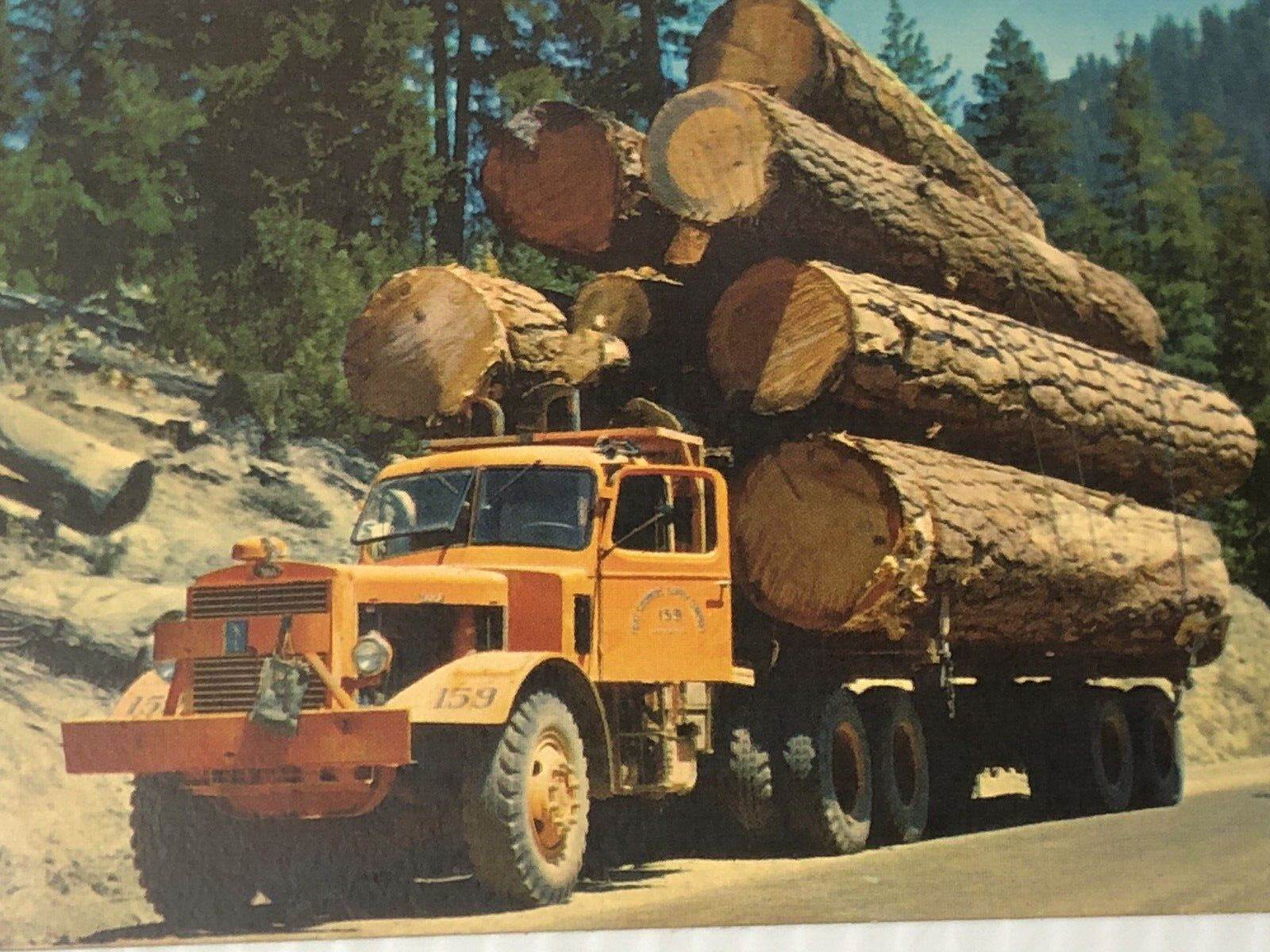 Vintage Mack Logging Truck loaded