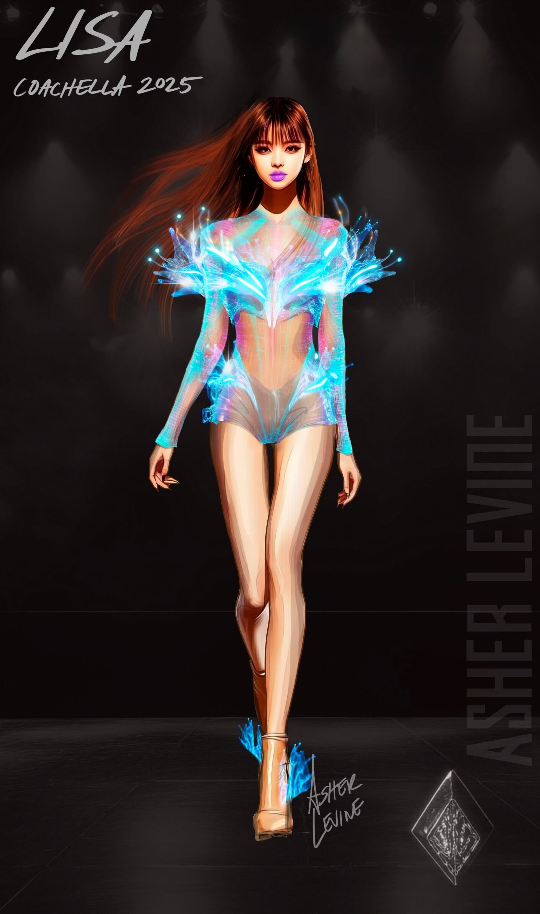 reptilian Coachella look