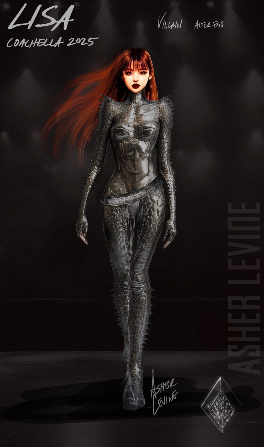 reptilian Coachella look