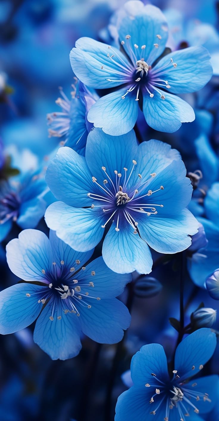 Blue Flowers Blooming in the Garden