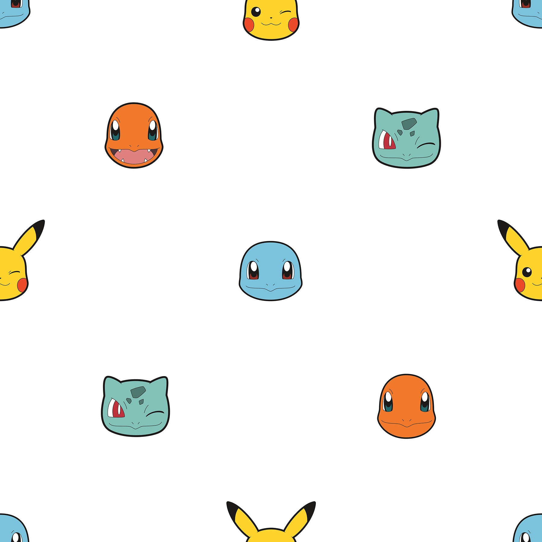 Pokémon Character Faces Peel and Stick Wallpaper