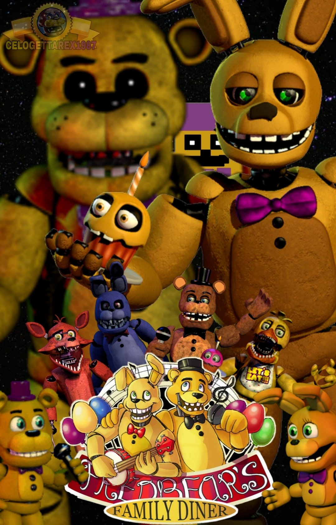 Celogettarex de fredbear family diner #fnaf #editfnaf #fredbear #springbonnie #fredbearfamilydiner