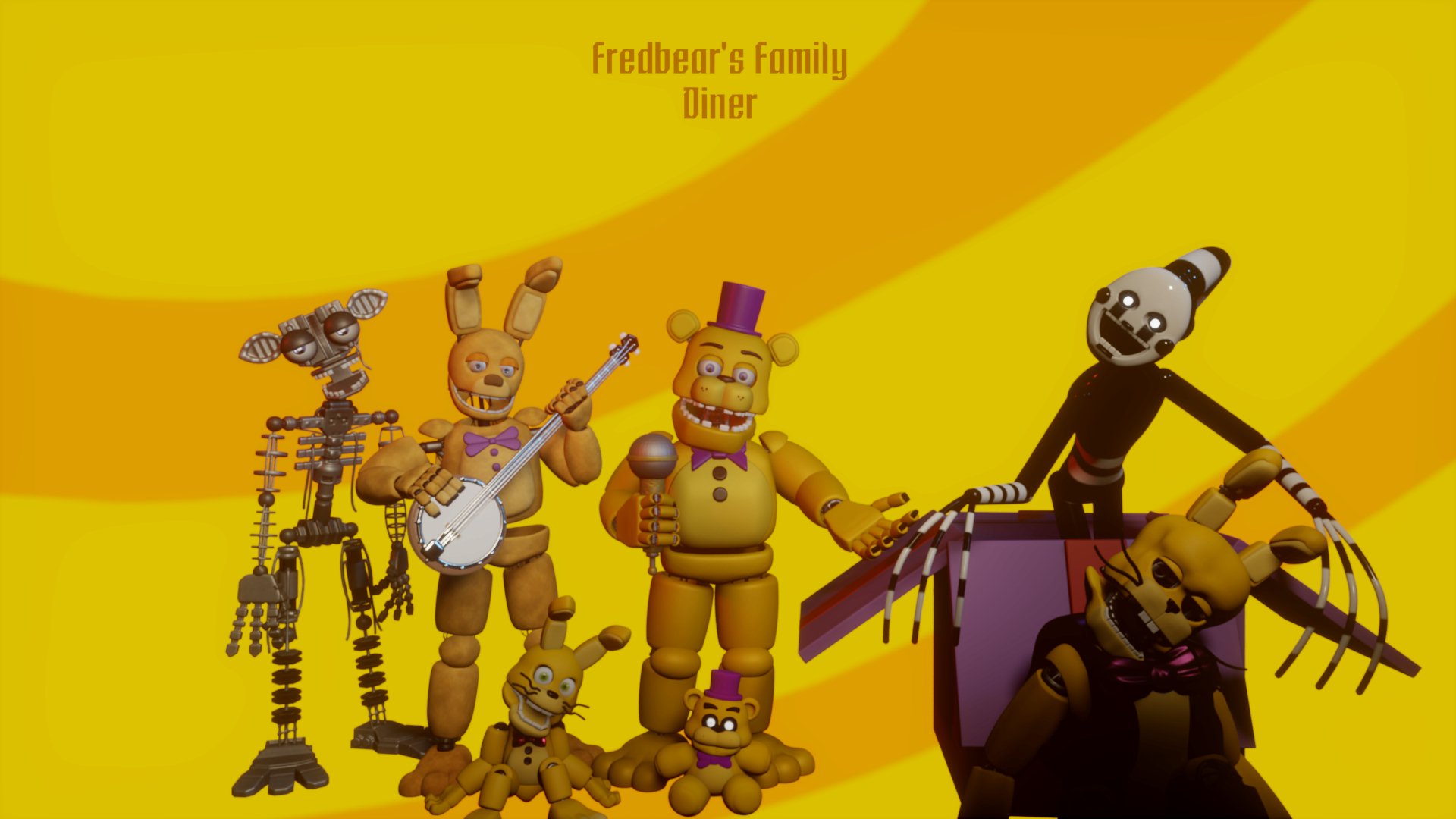 Come Grab a Bite at Fredbear's Family Diner! (3D Fan art)