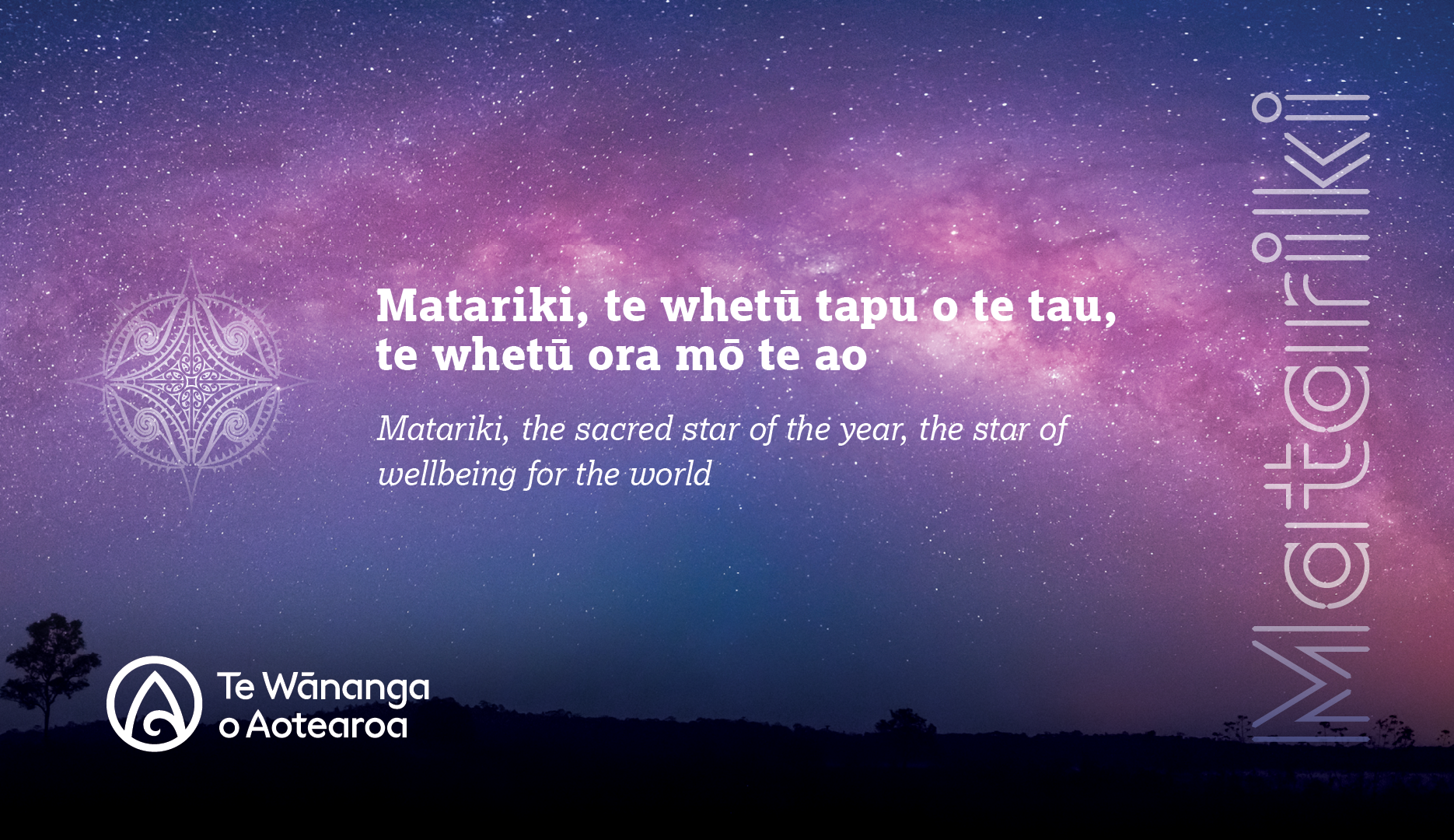Te Iwa o Matariki. Wallpaper. Te Wānanga o Aotearoa