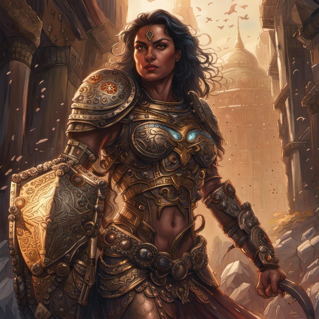 A Female Persian Warrior In Spartan Armor Epic cin