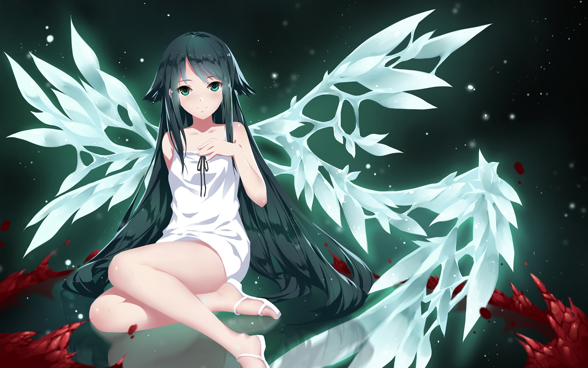 Wallpaper girl, smile, wings, anime, art, saya no uta, saya, song SAI for mobile and desktop, section прочее, resolution 1920x1200